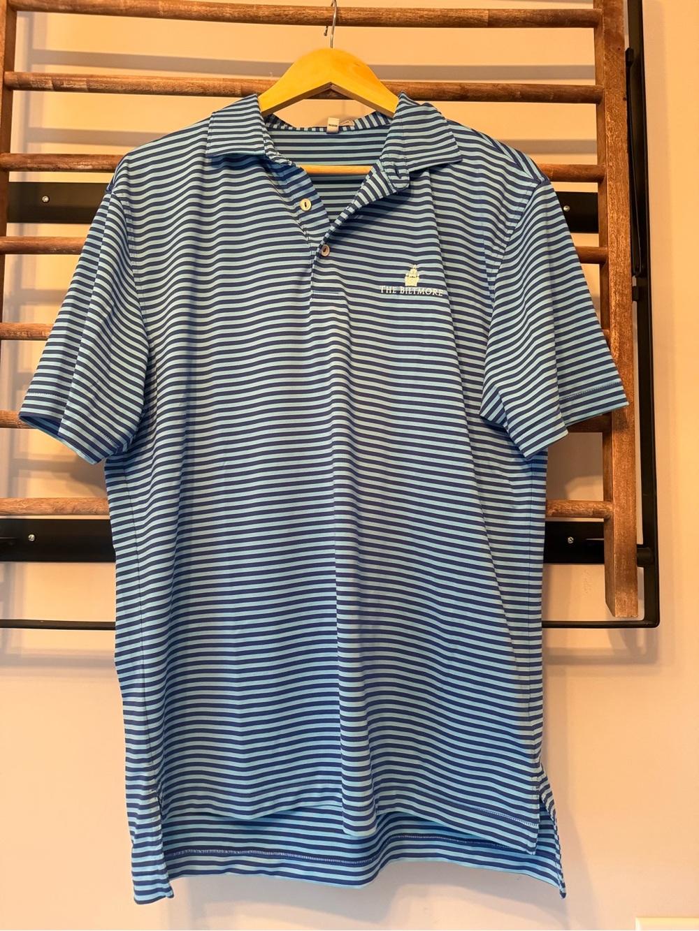 Peter Millar Men's Blue Striped Polo Shirt - Biltmore